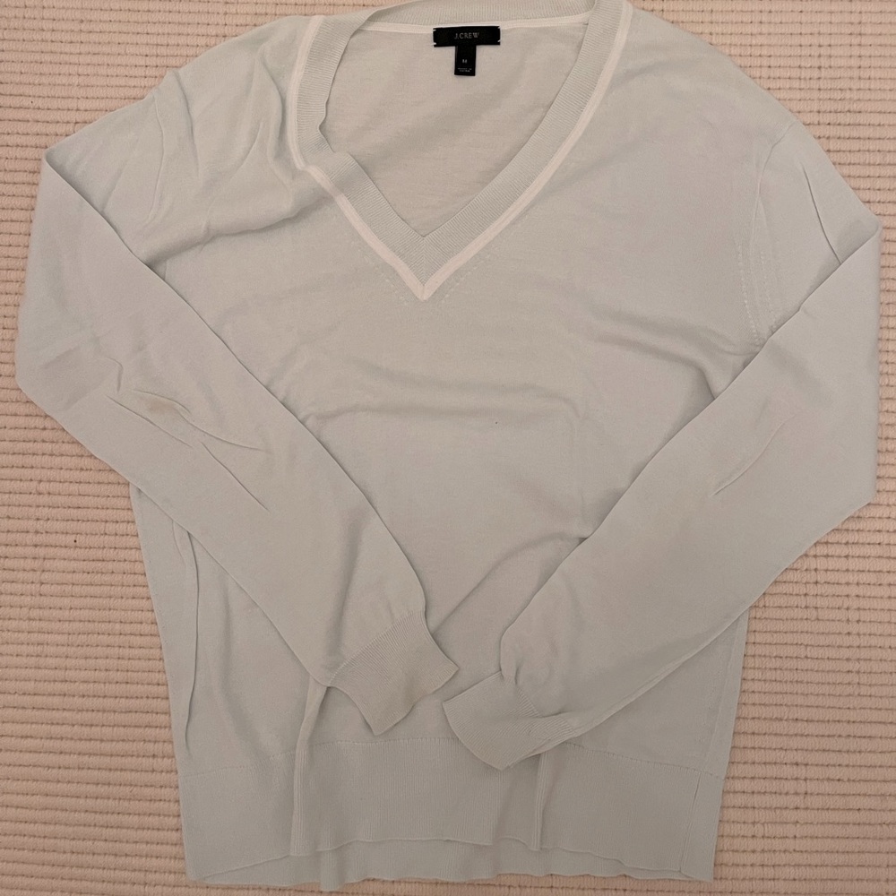 J.Crew mint blue light V-neck sweater